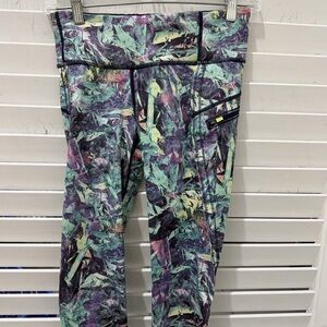 Lululemon Women's Iridescent Multi Run Speed Crop Leggings Sz 4